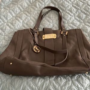 EUC Varriale Grey Italian Leather Work Bag